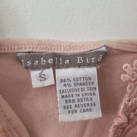 Isabella Bird Pink Tank Top Lace Applique S - Picture 4 of 5